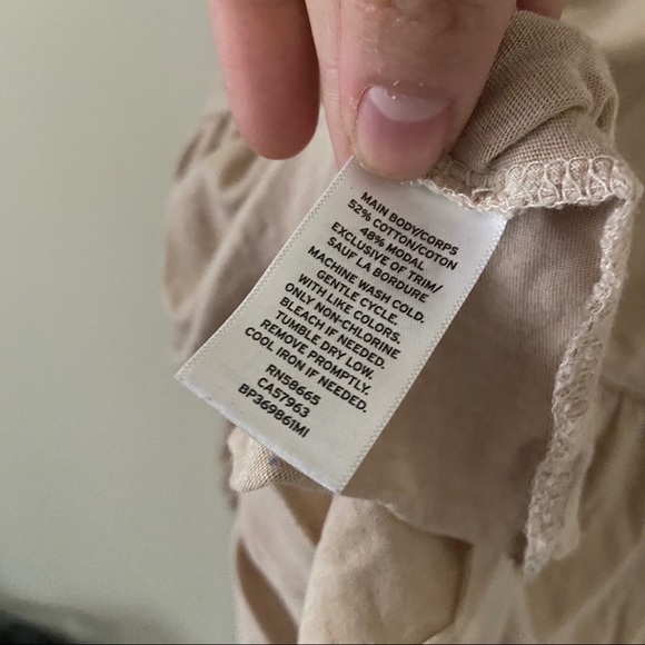 ❤️ B.P. Tan Ruffle T-Shirt with Distressed Collar - Picture 7 of 8